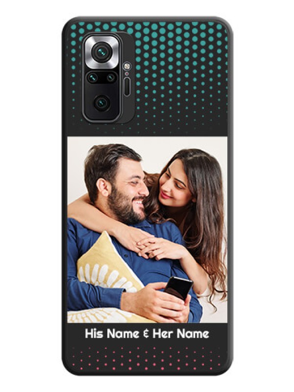 Custom Faded Dots with Grunge Photo Frame and Text on Space Black Custom Soft Matte Phone Cases - Redmi Note 10 Pro Max