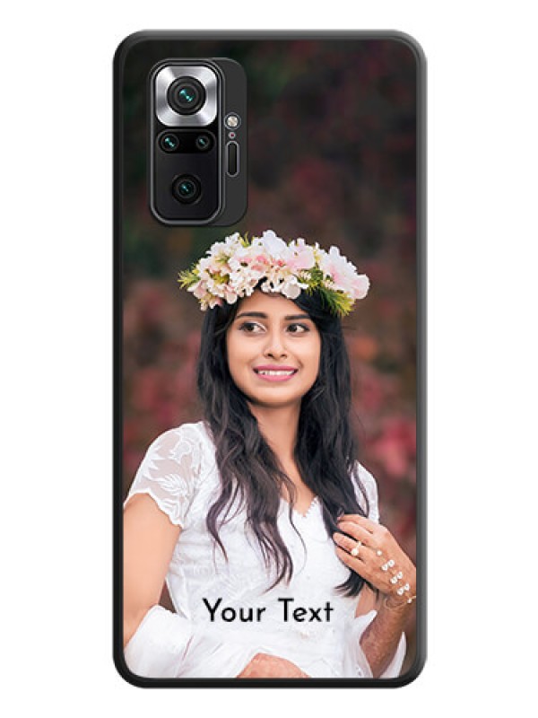 Custom Full Single Pic Upload With Text On Space Black Personalized Soft Matte Phone Covers -Xiaomi Redmi Note 10 Pro Max