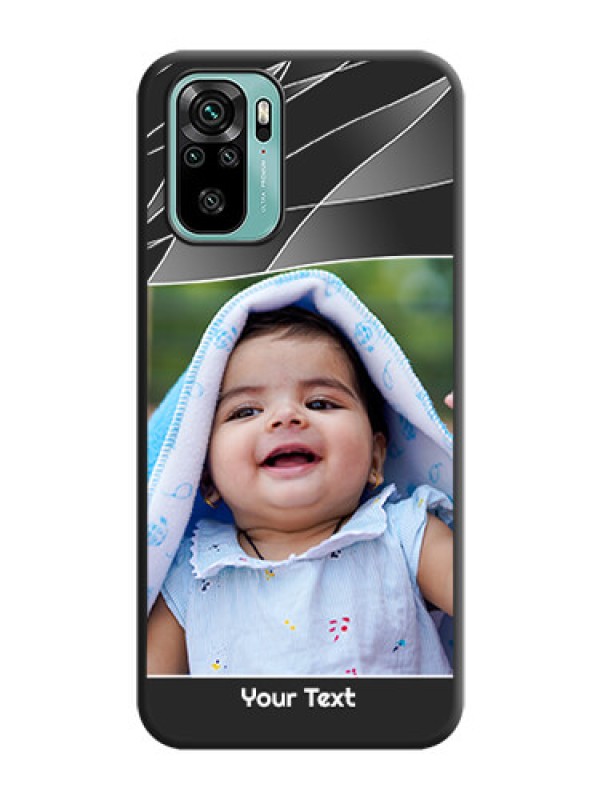Custom Mixed Wave Lines on Photo on Space Black Soft Matte Mobile Cover - Redmi Note 10