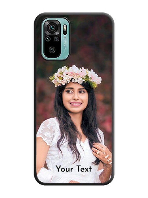 Custom Full Single Pic Upload With Text On Space Black Personalized Soft Matte Phone Covers -Xiaomi Redmi Note 10