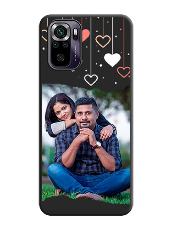 Custom Love Hangings with Splash Wave Picture on Space Black Custom Soft Matte Phone Back Cover - Redmi Note 10s