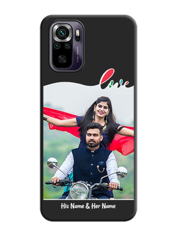 Custom Fall in Love Pattern with Picture on Photo on Space Black Soft Matte Mobile Case - Redmi Note 10s