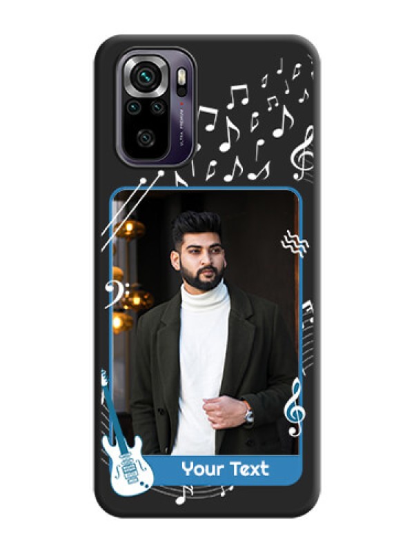 Custom Musical Theme Design with Text on Photo on Space Black Soft Matte Mobile Case - Redmi Note 10s