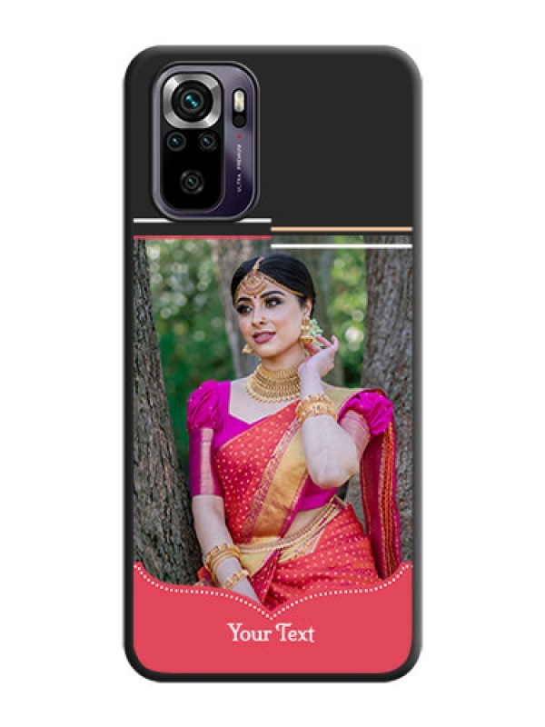 Custom Classic Plain Design with Name on Photo on Space Black Soft Matte Phone Cover - Redmi Note 10s