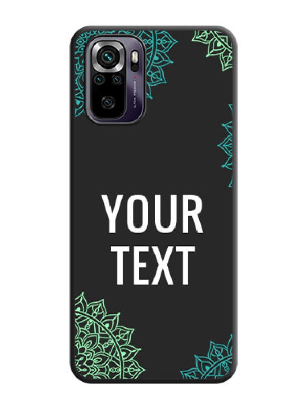 Custom Your Name with Floral Design on Space Black Custom Soft Matte Back Cover - Redmi Note 10s