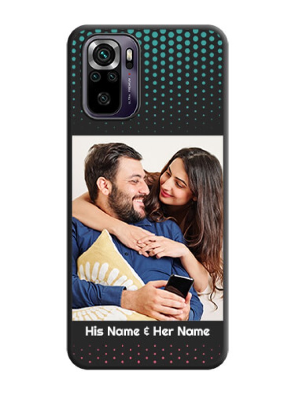 Custom Faded Dots with Grunge Photo Frame and Text on Space Black Custom Soft Matte Phone Cases - Redmi Note 10s