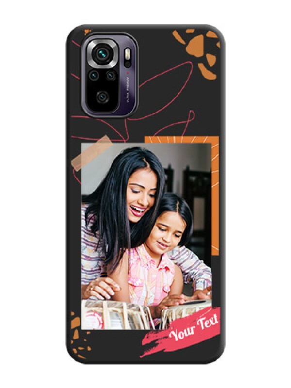Custom Orange Photo Frame on Space Black Custom Soft Matte Phone Back Cover - Redmi Note 10s