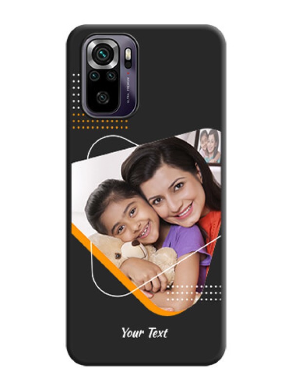 Custom Yellow Triangle on Photo on Space Black Soft Matte Phone Cover - Redmi Note 10s