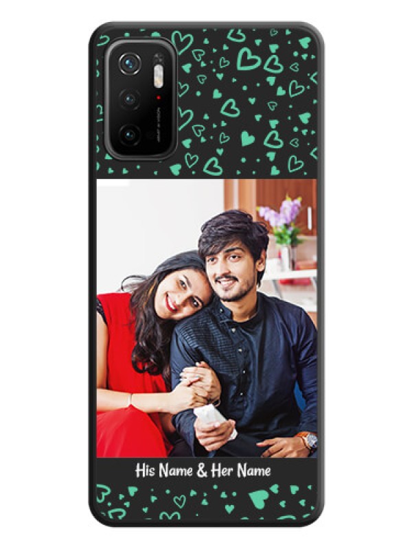 Custom Sea Green Indefinite Love Pattern on Photo on Space Black Soft Matte Mobile Cover - Redmi Note 10T 5G