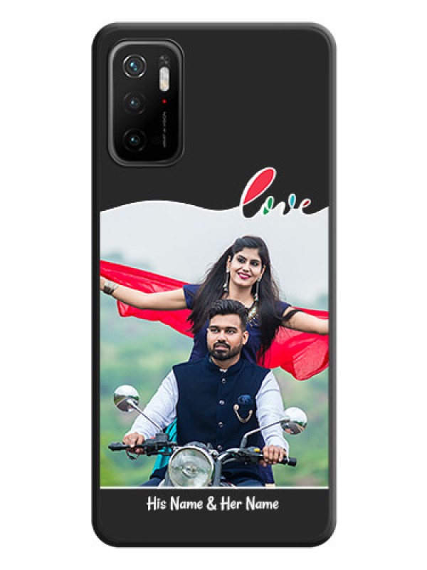 Custom Fall in Love Pattern with Picture on Photo on Space Black Soft Matte Mobile Case - Redmi Note 10T 5G
