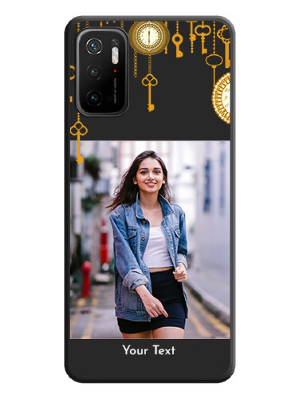 Custom Decorative Design with Text on Space Black Custom Soft Matte Back Cover - Redmi Note 10T 5G