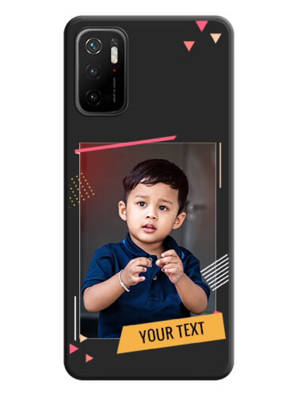 Custom Photo Frame with Triangle Small Dots on Photo on Space Black Soft Matte Back Cover - Redmi Note 10T 5G