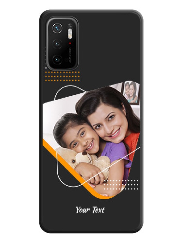 Custom Yellow Triangle on Photo on Space Black Soft Matte Phone Cover - Redmi Note 10T 5G