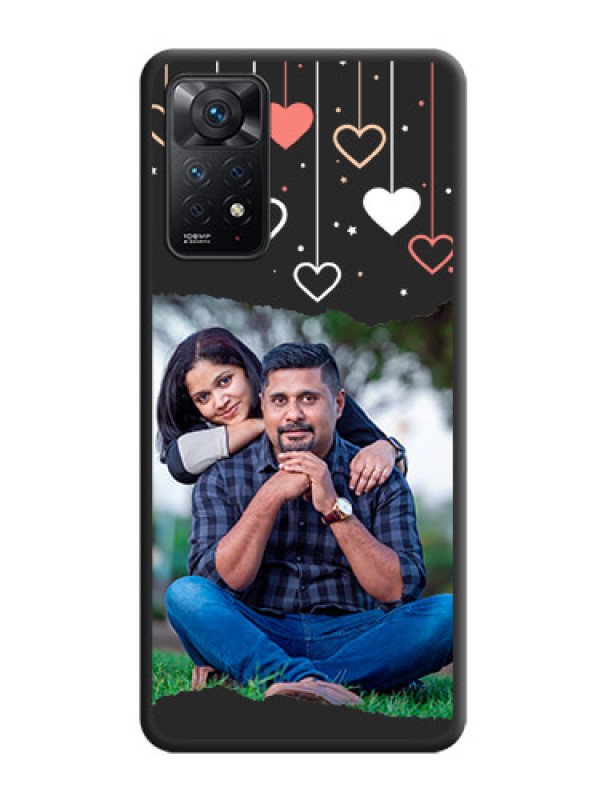 Custom Love Hangings with Splash Wave Picture on Space Black Custom Soft Matte Phone Back Cover - Redmi Note 11 Pro 5G