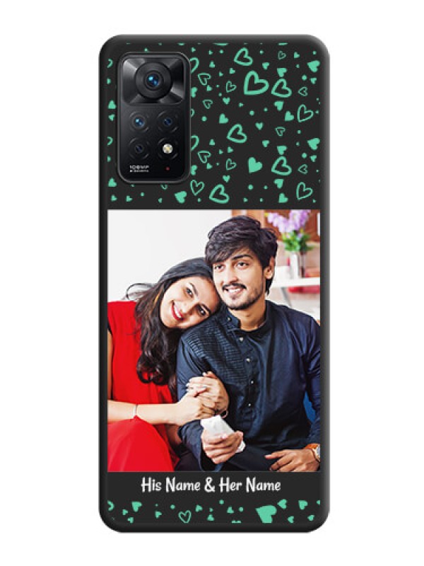 Custom Sea Green Indefinite Love Pattern on Photo on Space Black Soft Matte Mobile Cover - Redmi Note 11 Pro 5G