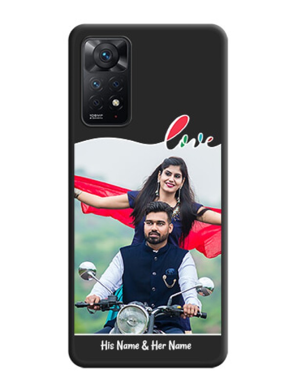Custom Fall in Love Pattern with Picture on Photo on Space Black Soft Matte Mobile Case - Redmi Note 11 Pro 5G
