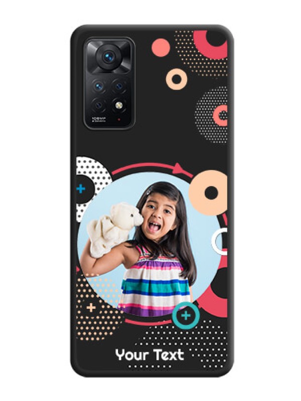Custom Multicoloured Round Image on Personalised Space Black Soft Matte Cases - Redmi Note 11 Pro 5G