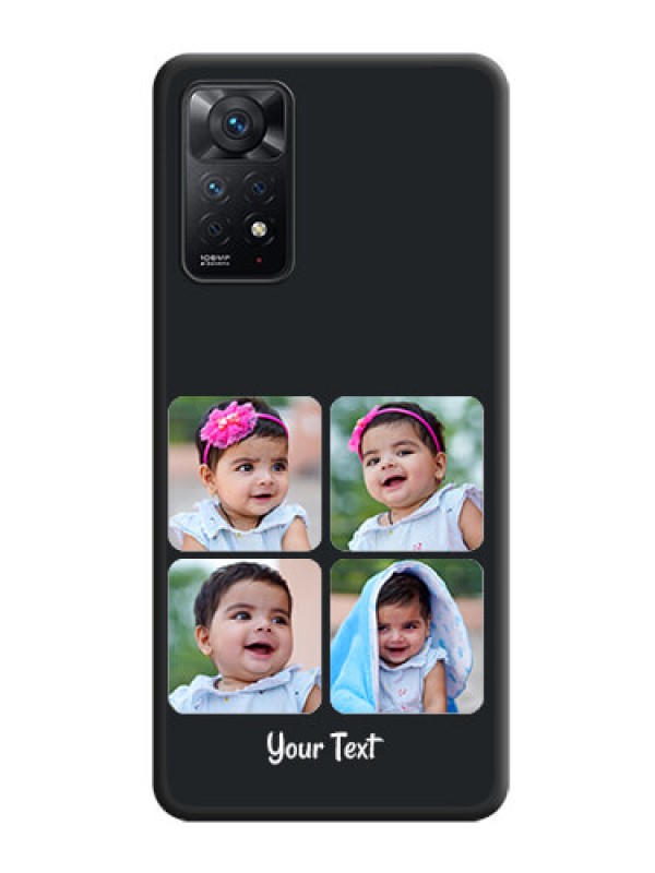 Custom Floral Art with 6 Image Holder on Photo on Space Black Soft Matte Mobile Case - Redmi Note 11 Pro 5G