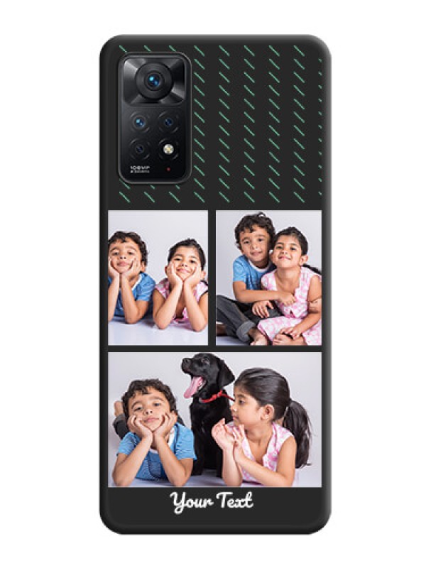 Custom Cross Dotted Pattern with 2 Image Holder  on Personalised Space Black Soft Matte Cases - Redmi Note 11 Pro 5G