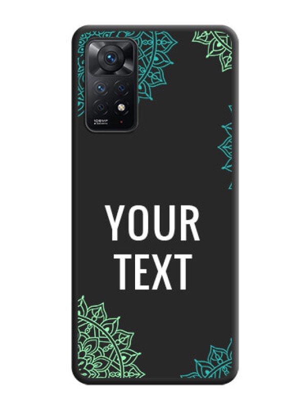 Custom Your Name with Floral Design on Space Black Custom Soft Matte Back Cover - Redmi Note 11 Pro 5G