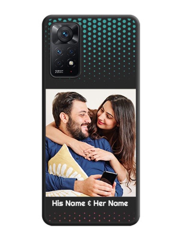 Custom Faded Dots with Grunge Photo Frame and Text on Space Black Custom Soft Matte Phone Cases - Redmi Note 11 Pro 5G