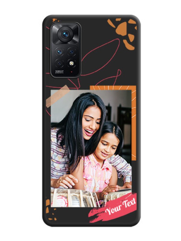 Custom Orange Photo Frame on Space Black Custom Soft Matte Phone Back Cover - Redmi Note 11 Pro 5G