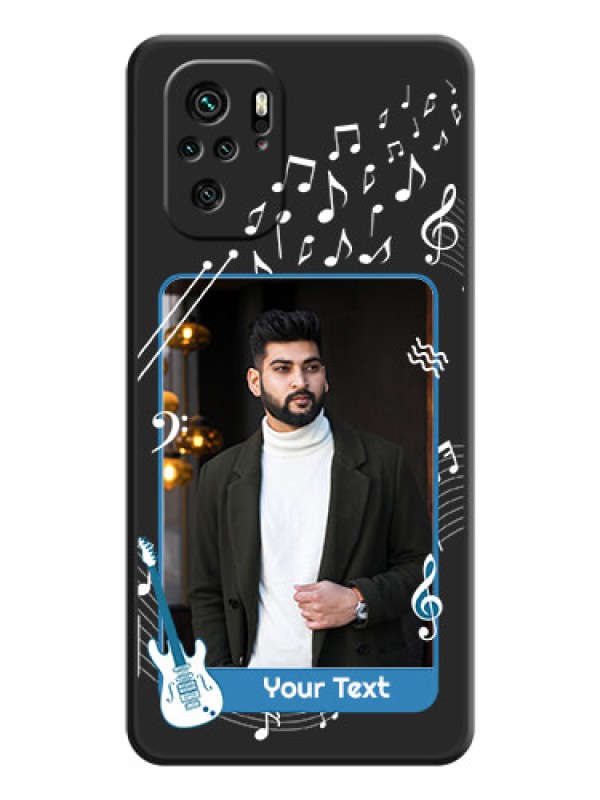 Custom Musical Theme Design with Text on Photo on Space Black Soft Matte Mobile Case - Redmi Note 11 Se