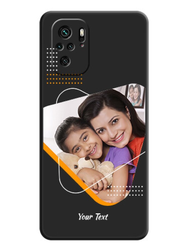 Custom Yellow Triangle on Photo on Space Black Soft Matte Phone Cover - Redmi Note 11 Se