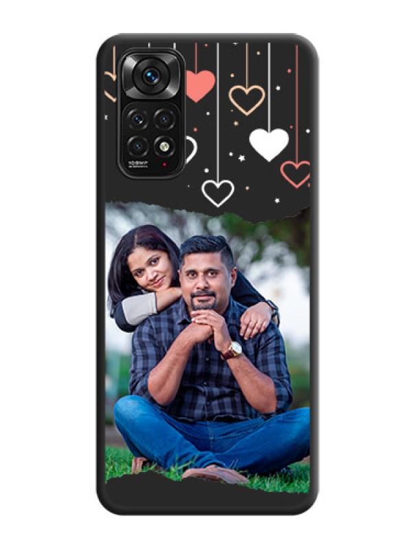 Custom Love Hangings with Splash Wave Picture on Space Black Custom Soft Matte Phone Back Cover - Redmi Note 11