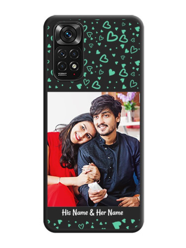 Custom Sea Green Indefinite Love Pattern on Photo on Space Black Soft Matte Mobile Cover - Redmi Note 11