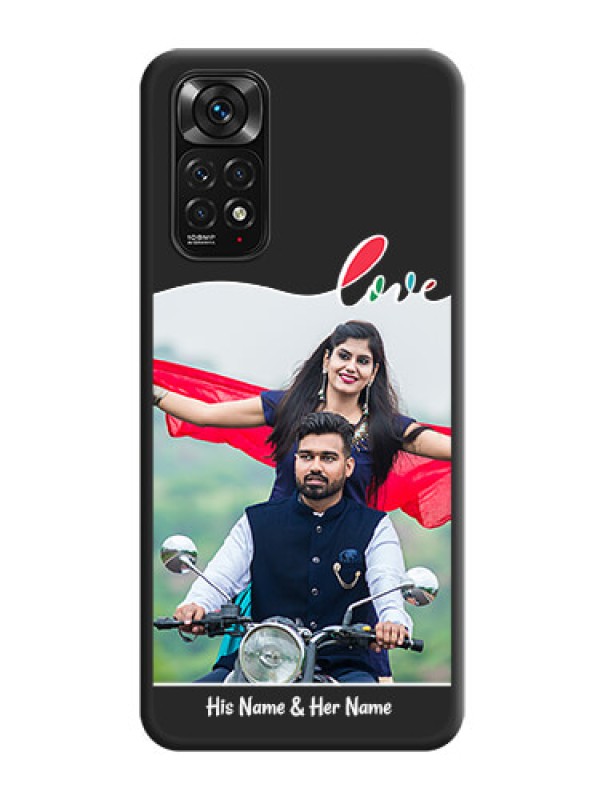 Custom Fall in Love Pattern with Picture on Photo on Space Black Soft Matte Mobile Case - Redmi Note 11