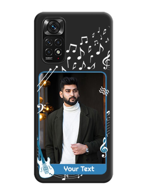 Custom Musical Theme Design with Text on Photo on Space Black Soft Matte Mobile Case - Redmi Note 11