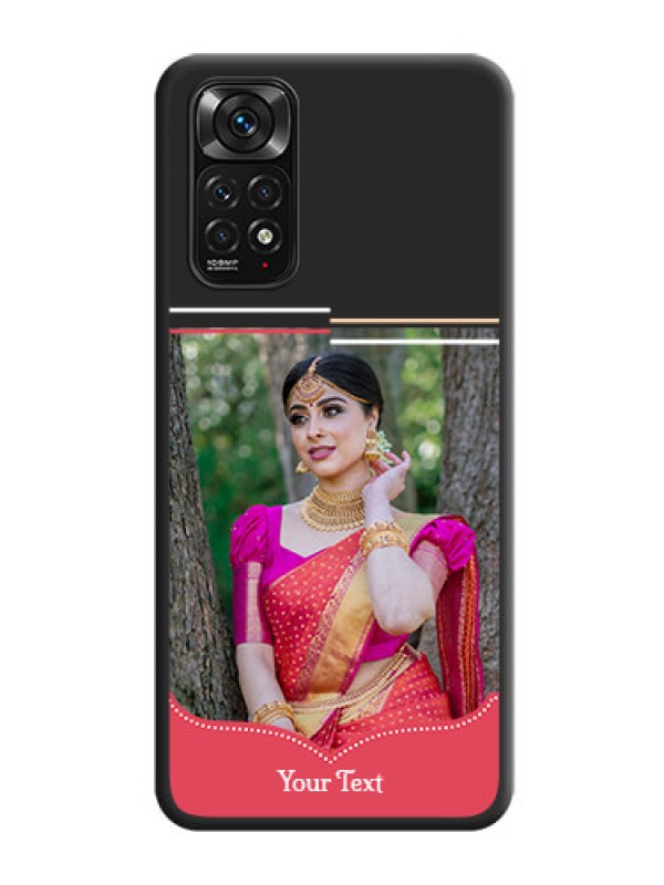 Custom Classic Plain Design with Name on Photo on Space Black Soft Matte Phone Cover - Redmi Note 11