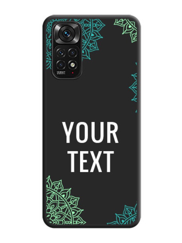 Custom Your Name with Floral Design on Space Black Custom Soft Matte Back Cover - Redmi Note 11
