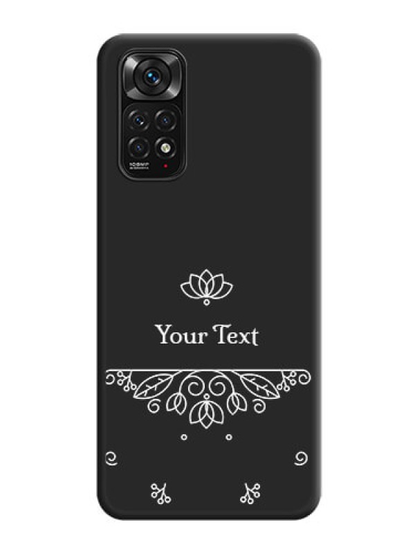 Custom Lotus Garden Custom Text On Space Black Personalized Soft Matte Phone Covers -Xiaomi Redmi Note 11