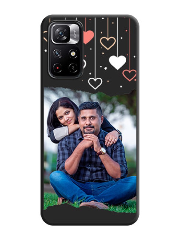 Custom Love Hangings with Splash Wave Picture on Space Black Custom Soft Matte Phone Back Cover - Redmi Note 11T 5G