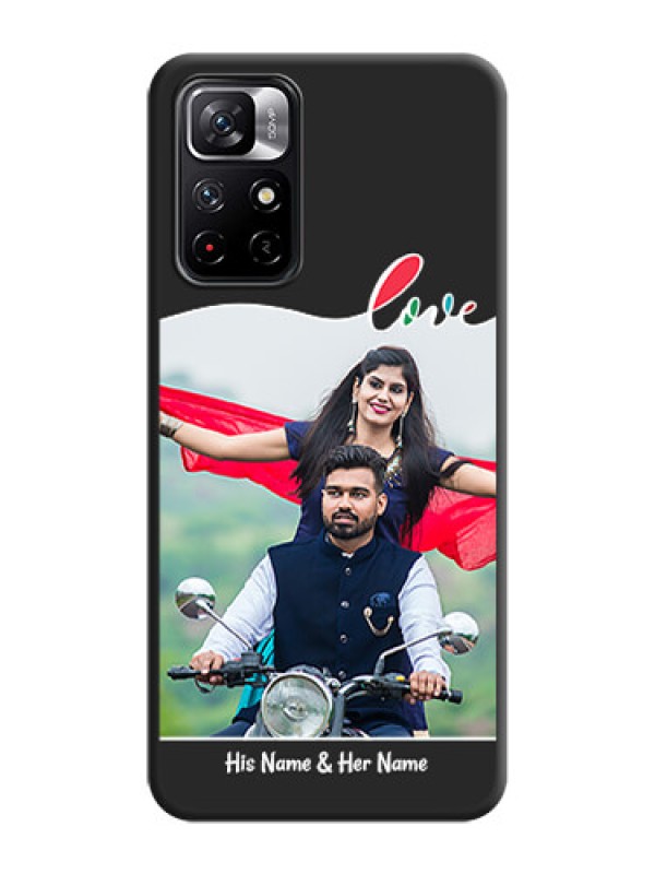 Custom Fall in Love Pattern with Picture on Photo on Space Black Soft Matte Mobile Case - Redmi Note 11T 5G