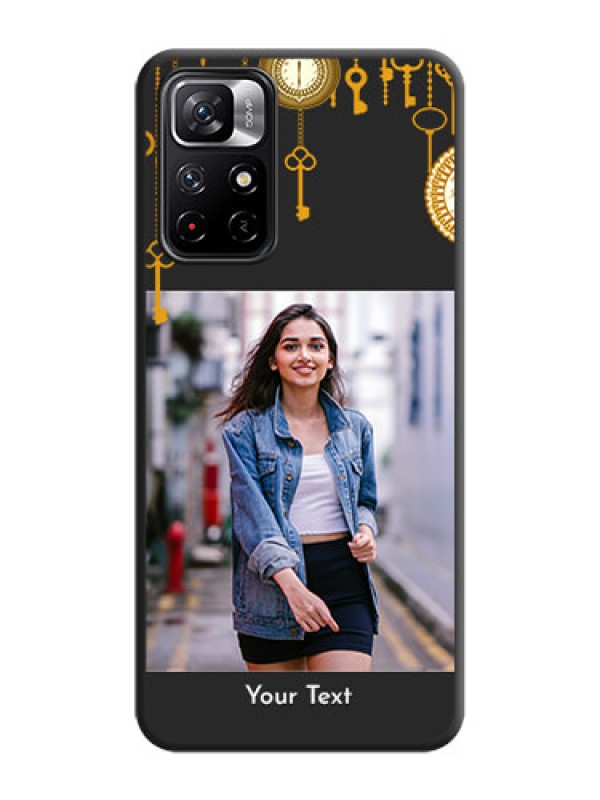 Custom Decorative Design with Text on Space Black Custom Soft Matte Back Cover - Redmi Note 11T 5G