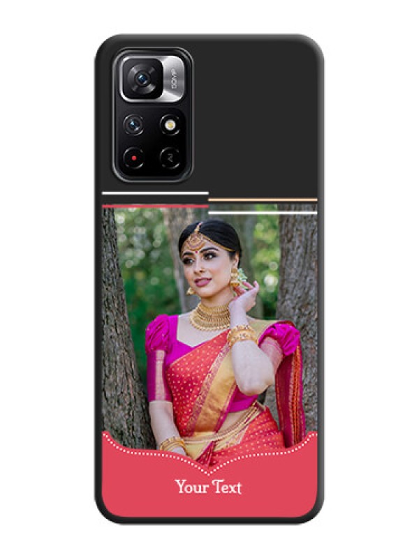 Custom Classic Plain Design with Name on Photo on Space Black Soft Matte Phone Cover - Redmi Note 11T 5G
