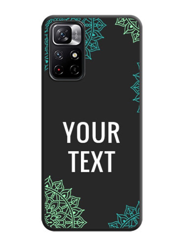 Custom Your Name with Floral Design on Space Black Custom Soft Matte Back Cover - Redmi Note 11T 5G