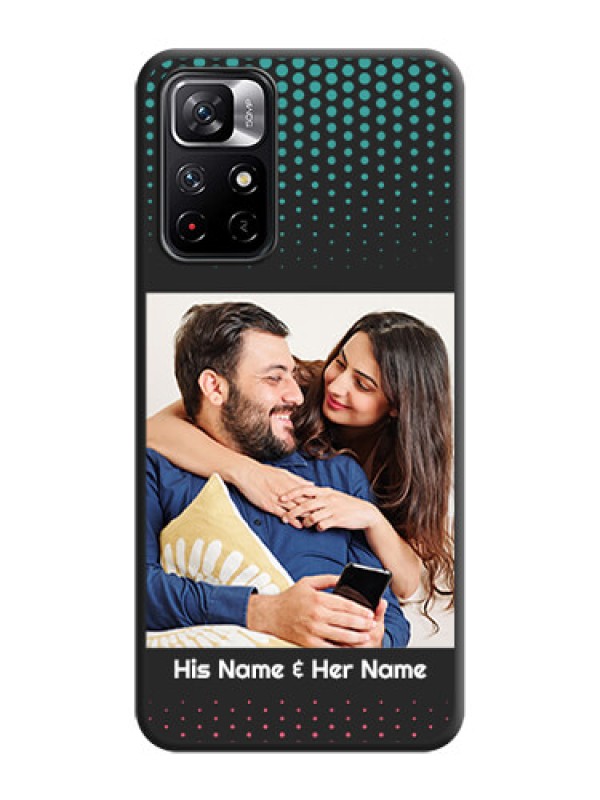 Custom Faded Dots with Grunge Photo Frame and Text on Space Black Custom Soft Matte Phone Cases - Redmi Note 11T 5G