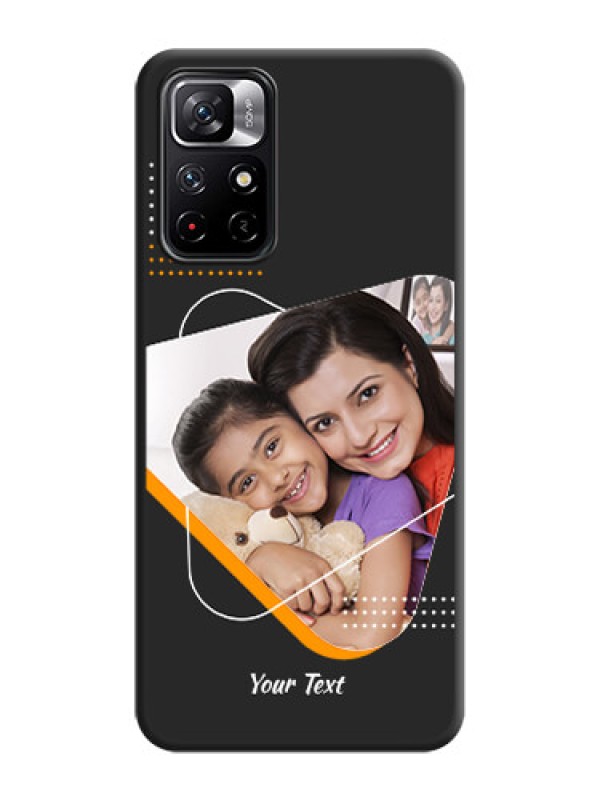 Custom Yellow Triangle on Photo on Space Black Soft Matte Phone Cover - Redmi Note 11T 5G