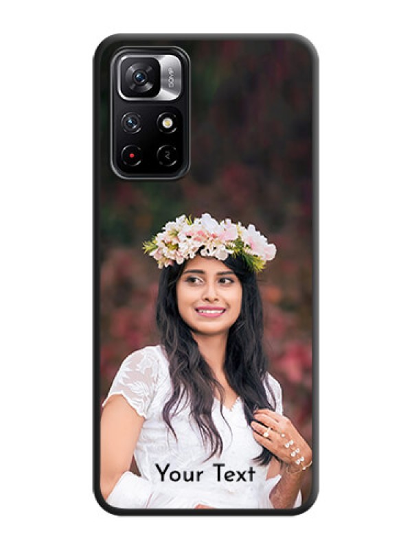 Custom Full Single Pic Upload With Text On Space Black Personalized Soft Matte Phone Covers -Xiaomi Redmi Note 11T 5G