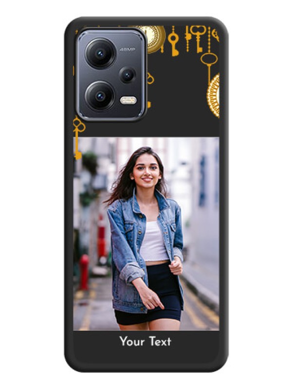 Custom Decorative Design with Text on Space Black Custom Soft Matte Back Cover - Xiaomi Redmi Note 12 5G