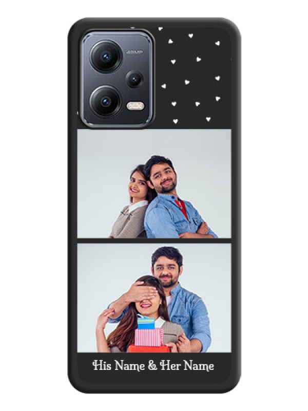 Custom Miniature Love Symbols with Name on Space Black Custom Soft Matte Back Cover - Xiaomi Redmi Note 12 Pro 5G