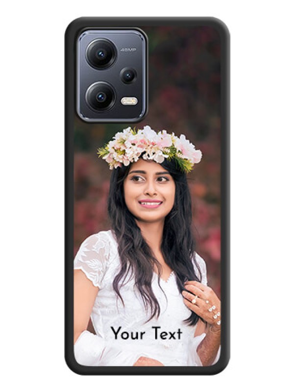 Custom Full Single Pic Upload With Text On Space Black Personalized Soft Matte Phone Covers -Xiaomi Redmi Note 12 Pro 5G