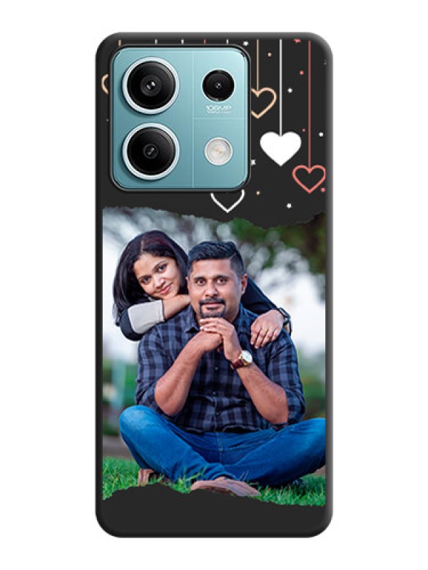 Custom Love Hangings with Splash Wave Picture on Space Black Custom Soft Matte Phone Back Cover - Redmi Note 13 5G