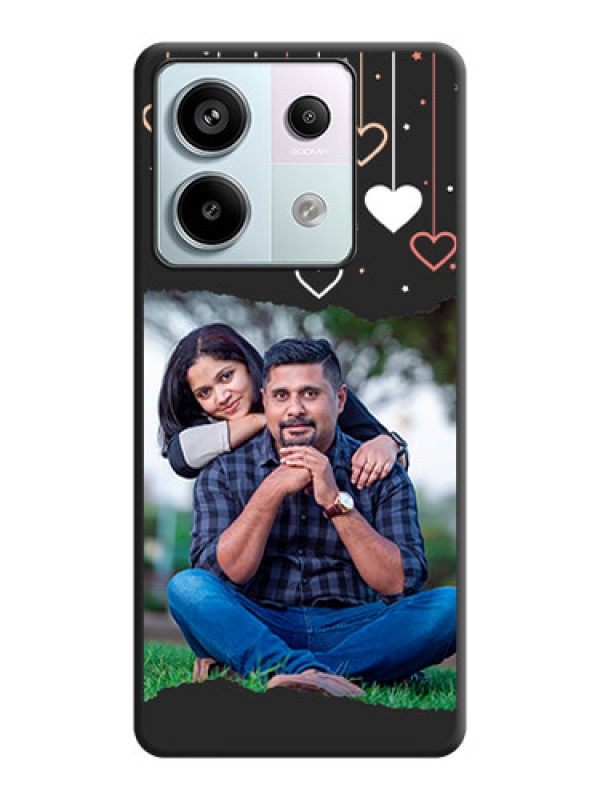 Custom Love Hangings with Splash Wave Picture on Space Black Custom Soft Matte Phone Back Cover - Redmi Note 13 Pro 5G
