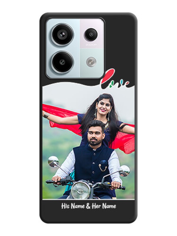 Custom Fall in Love Pattern with Picture - Photo on Space Black Soft Matte Mobile Case - Redmi Note 13 Pro 5G