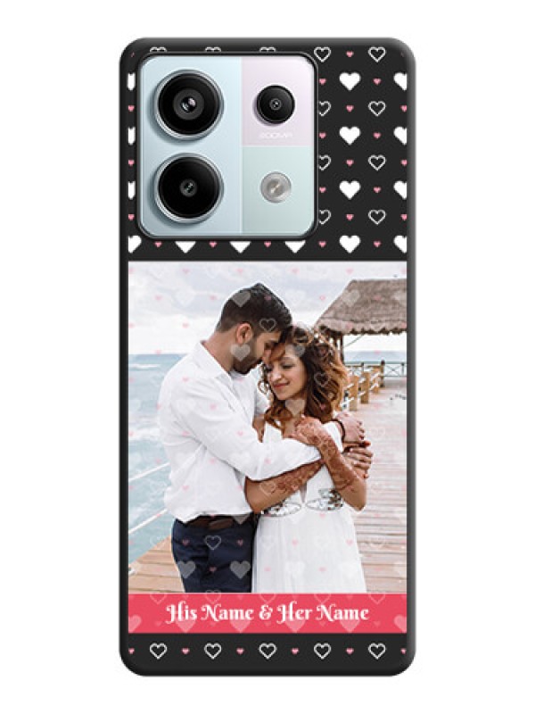 Custom White Color Love Symbols with Text Design - Photo on Space Black Soft Matte Phone Cover - Redmi Note 13 Pro 5G